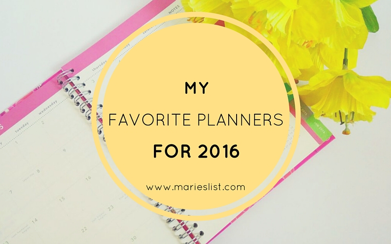 My Favorite Planners for 2016